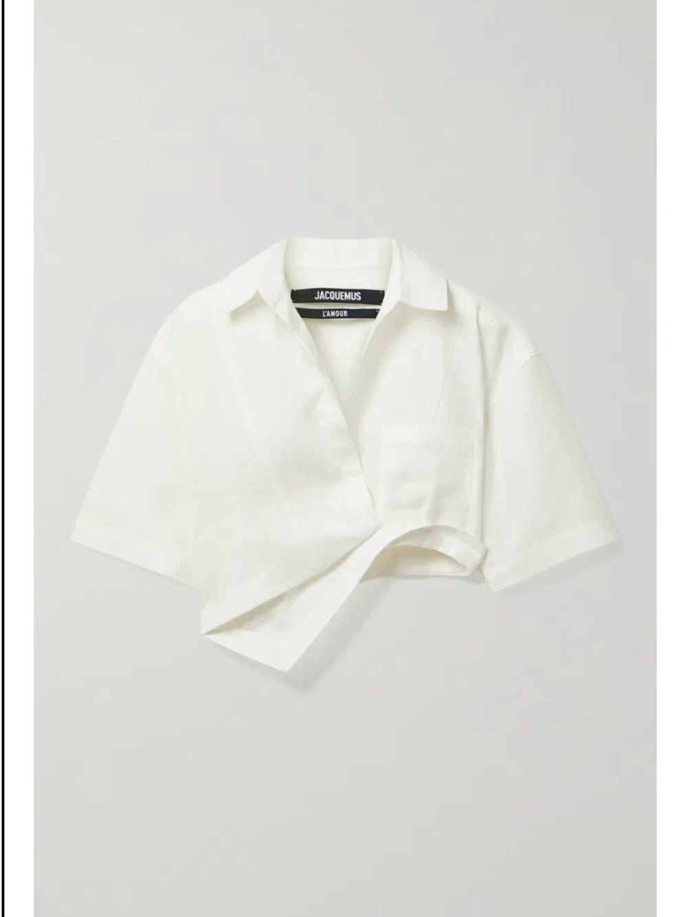 Jacquemus Capri Asymmetric Cropped Cotton-blend Jacquard Shirt (Size 36)